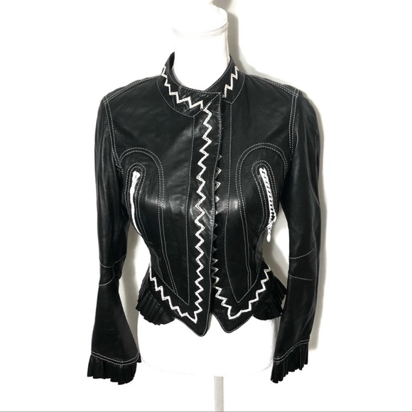 foce Jackets & Blazers - Foce 100% Leather Moto Jacket Sz 38